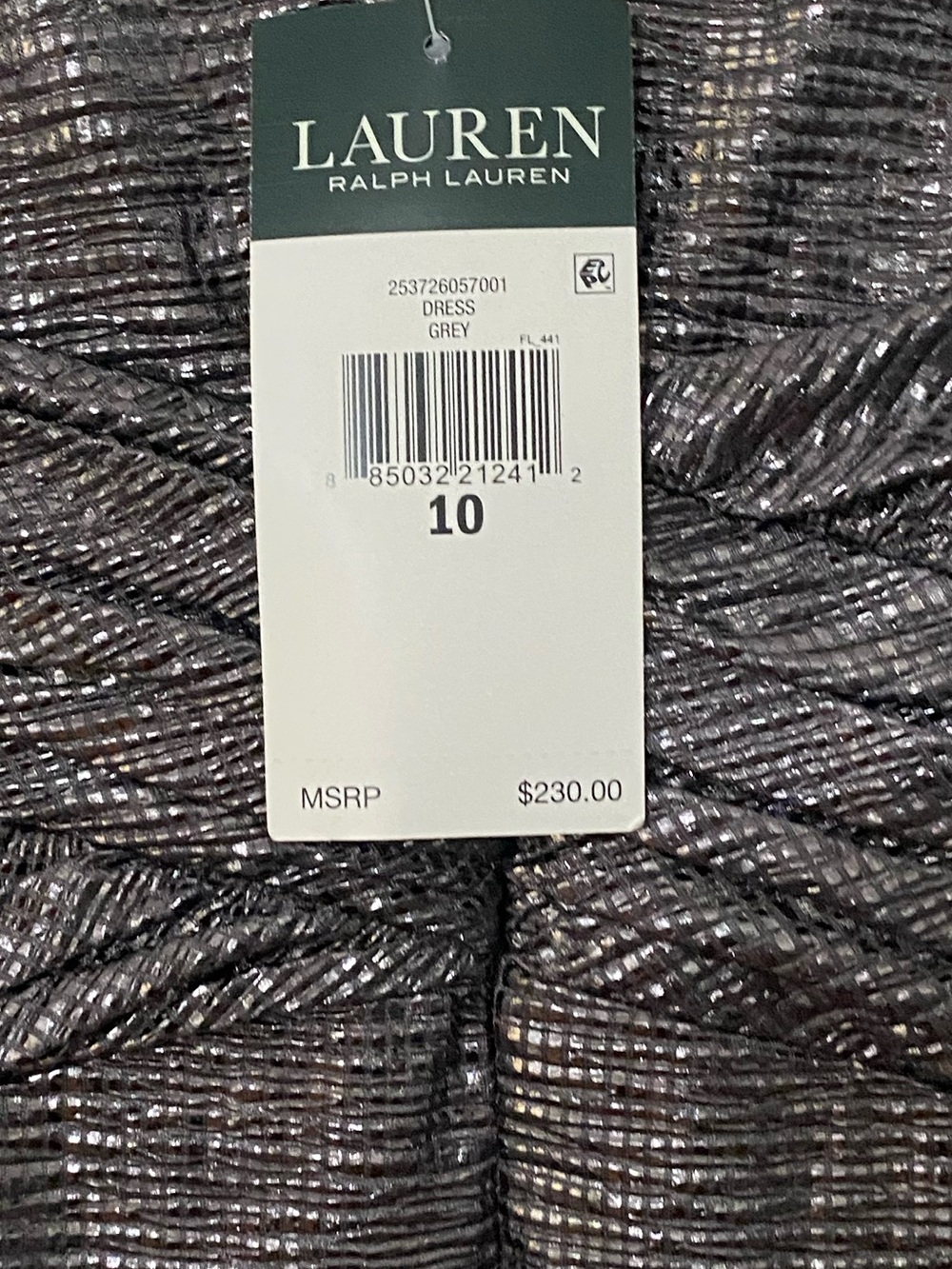 NWT Lauren Ralph Lauren Metallic Silver Maxi Dress 10 - Picture 7 of 10